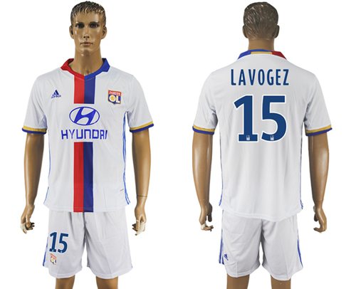 Lyon #15 Lavogez Home Soccer Club Jersey - Click Image to Close